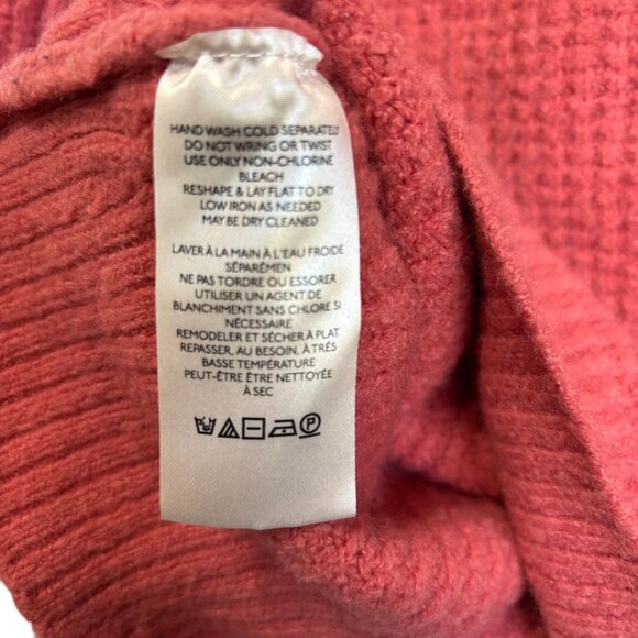 Pilcro Anthropologie Womens Salmon Pink Hooded Quarter Zip Waffle Knit Sweater - Picture 8 of 11
